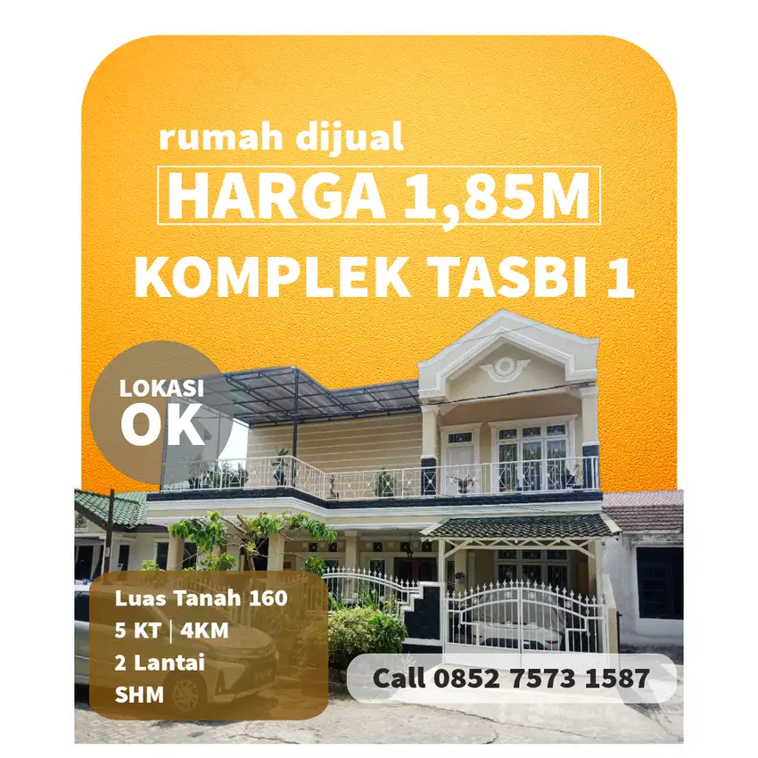Jual cepat Rumah 2 lantai hadap taman komplek Tasbi 1 / tasbih 1