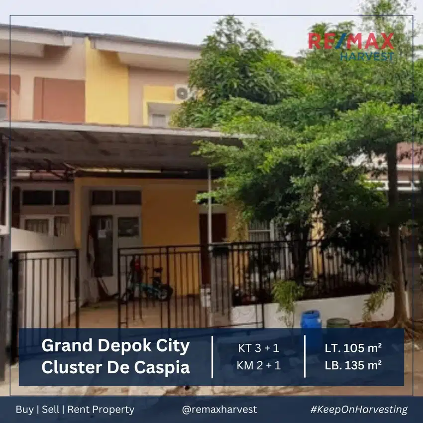 Dijual Harga BU Rumah Grand Depok City Cluster De Caspia Semi Furnish