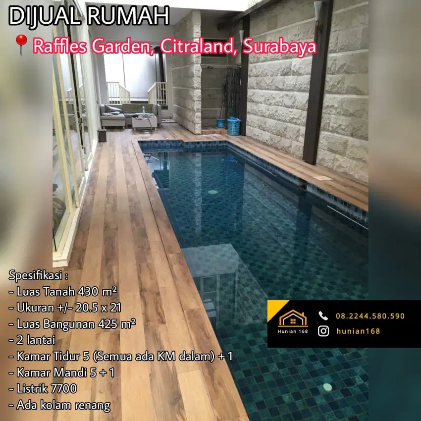 RUMAH Raya Raffles Rafles Garden Stamford Place Citraland Surabaya