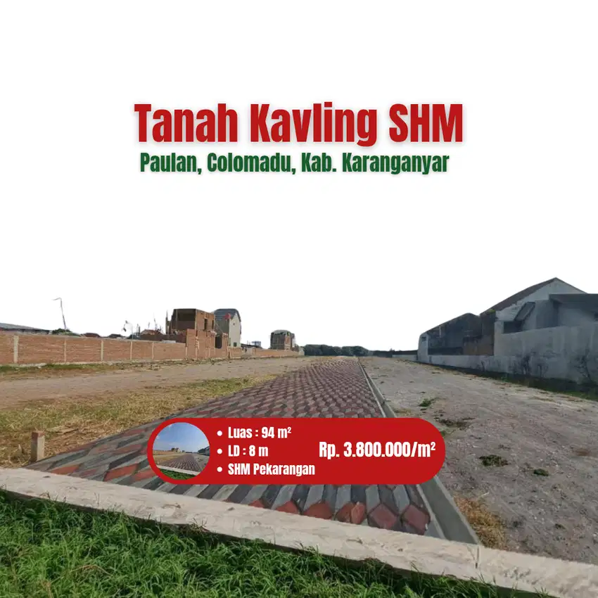 Kavling Colomadu, Dekat Jl Adisucipto, SHM
