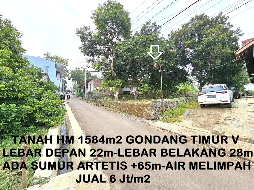 Tanah HM 1584m2 Gondang Timur V Tembalang ada Sumur Artetis