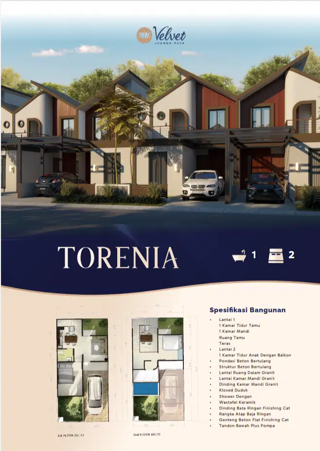 Velvet Juanda Raya, Rumah 2 Lantai Nol Jalan Raya Juanda, Waru, SDA