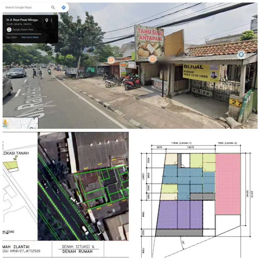 DIJUAL TANAH HARGA NJOP DIJALAN RAYA PASAR MINGGU PEJATEN TIMUR JAKSEL