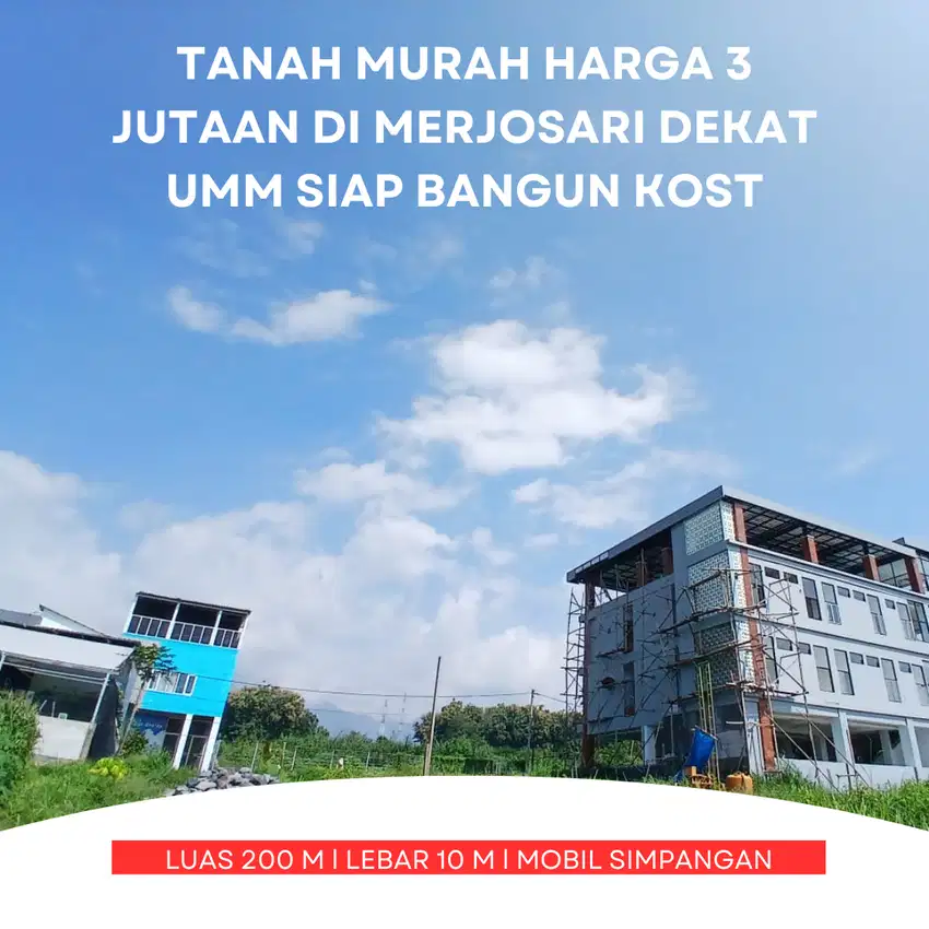 Tanah Siap Bangun 5 Menit Kampus UMM di Merjosari