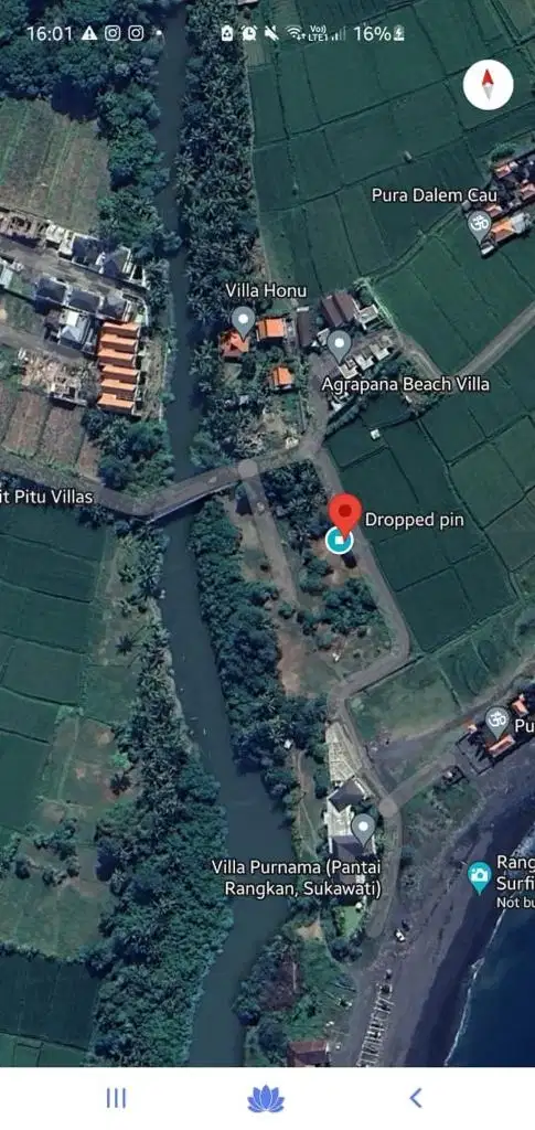 Tanah dngan view pantai dan sawah abadi