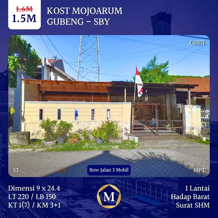 Rumah Kost Mojoarum Mulyorejo Kalijudan Galaxy Dharmahusada Manyar SHM