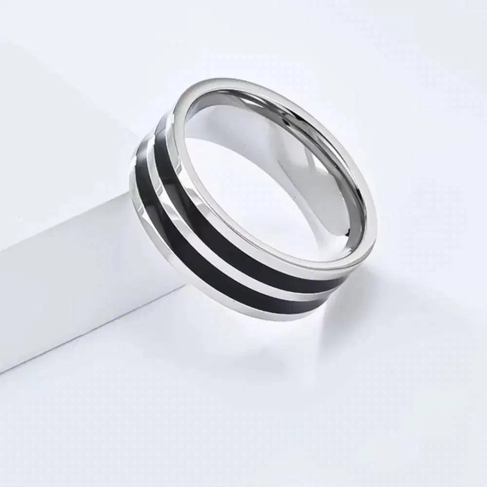 Cincin titanium motif keren good fashion c35 pria wanita