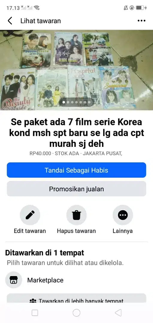 Se paket ada 7 kaset film serie Korea kond spt baru hrg murah sj cpt