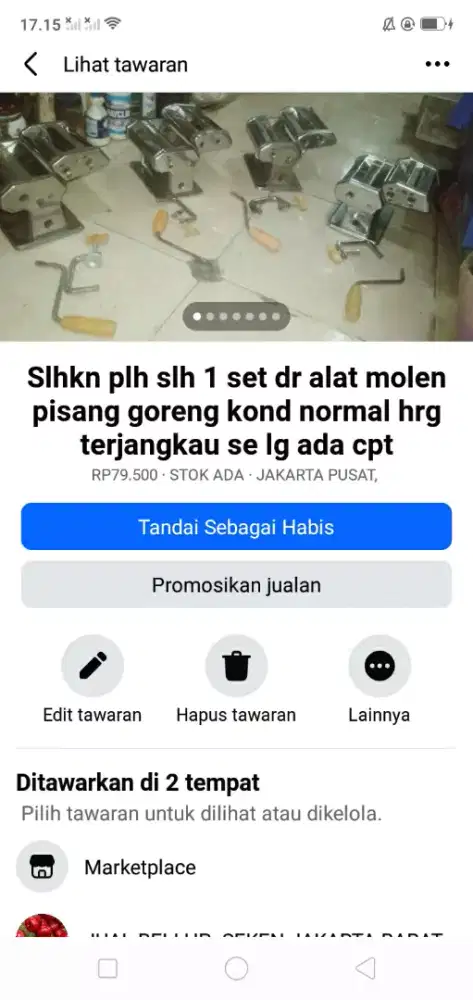 Slhkn plh slh 1 set dr alat utk pisang molen brg berkualitas murah sj