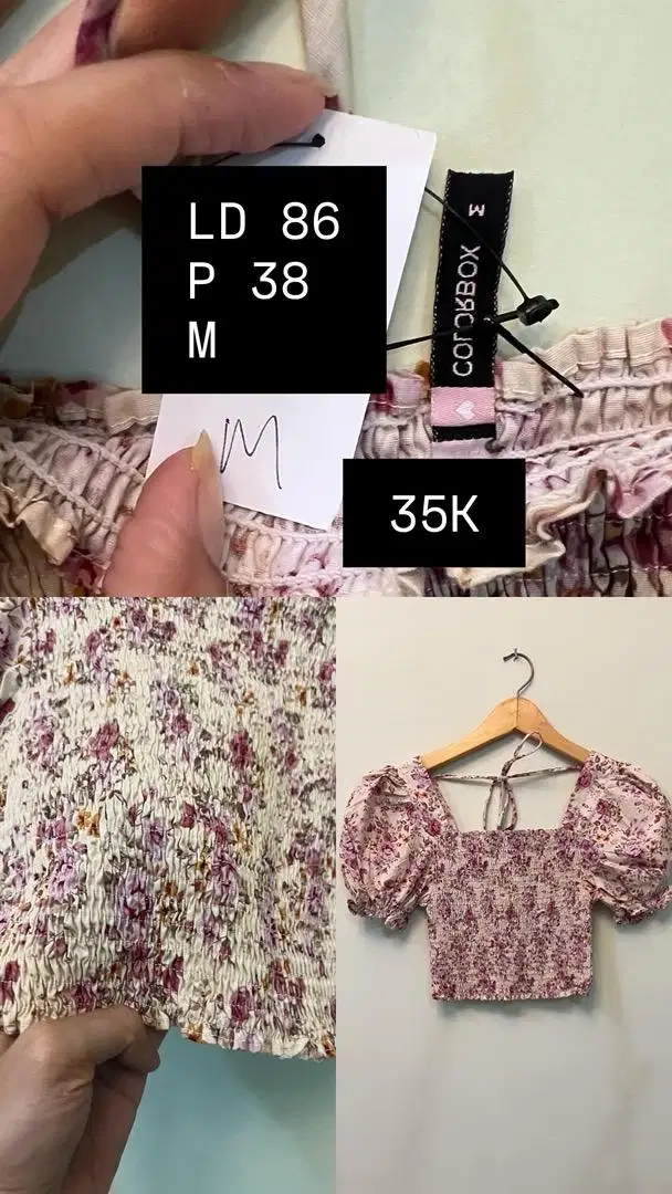 Atasan Crop Bunga Colorbox