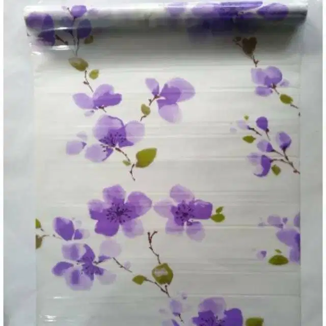 STIKER KACA KANTOR/RUMAH MOTIF SAKURA UNGU