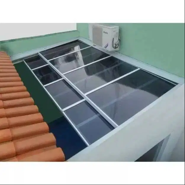 kanopi sleding buka tutup manual atap solarflat 1,2mm