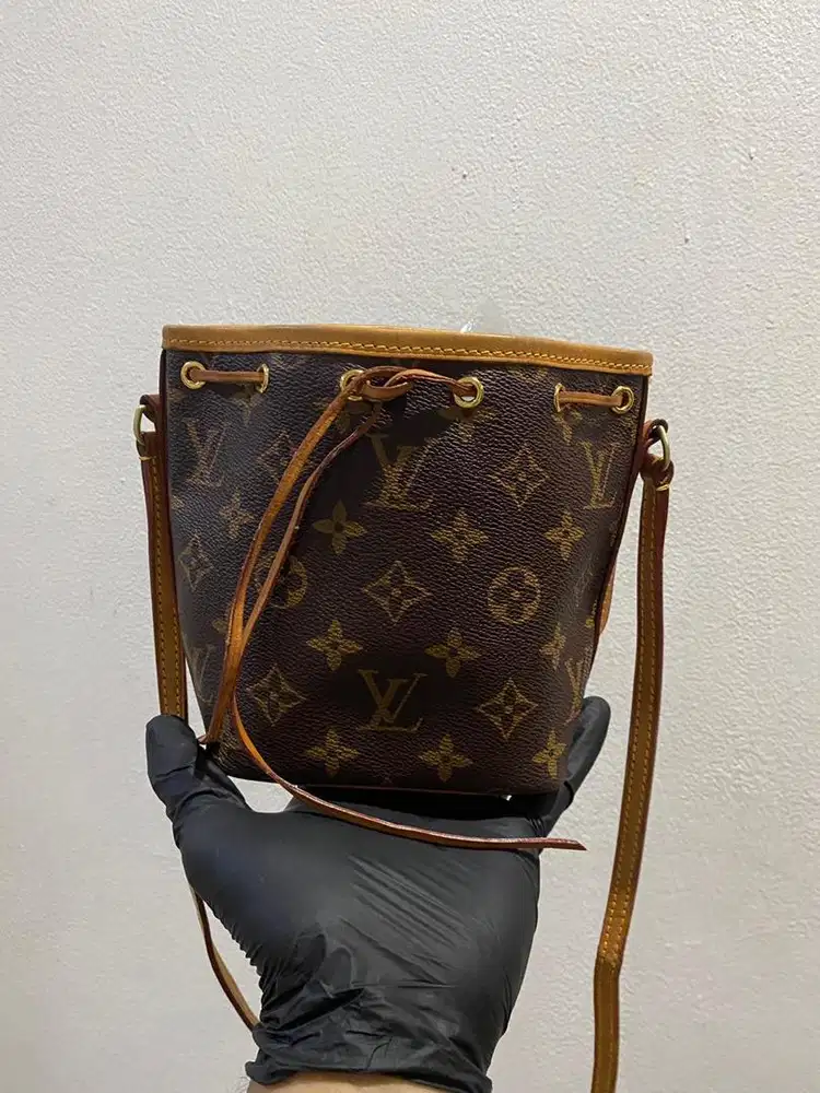 Tas louis vuitton mini bucket kulit matang good quality
