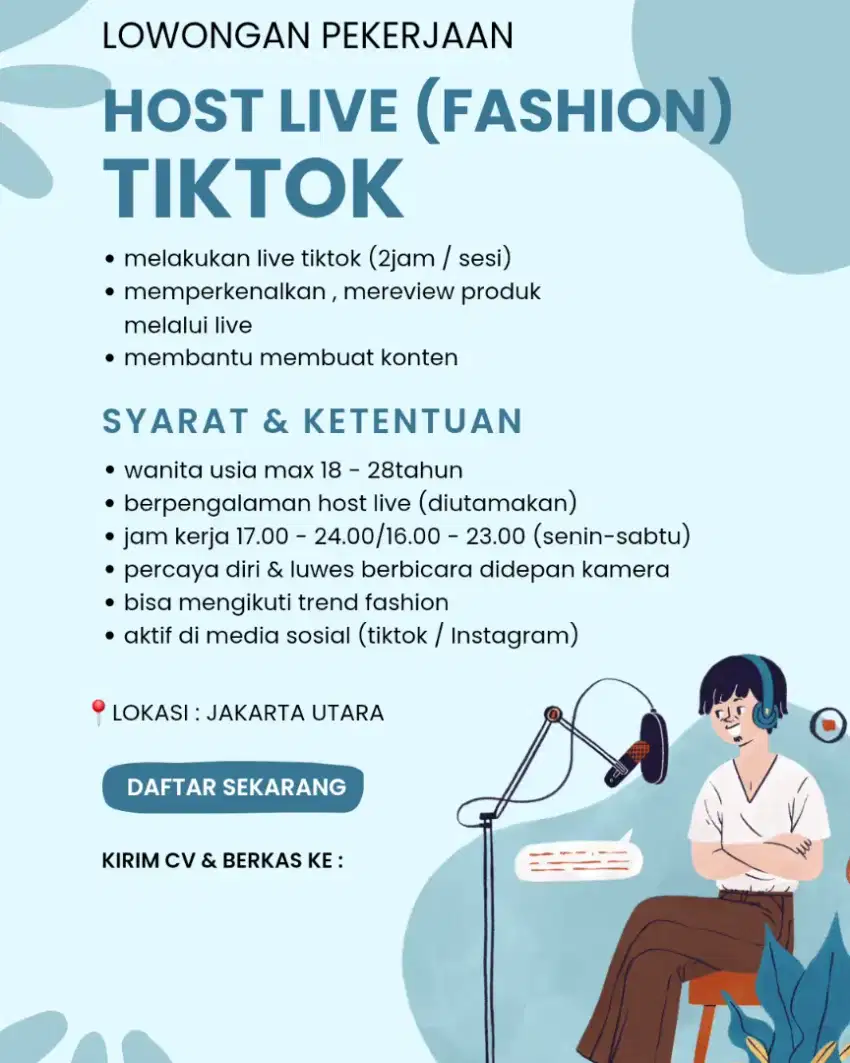 Loker untuk host live tiktok