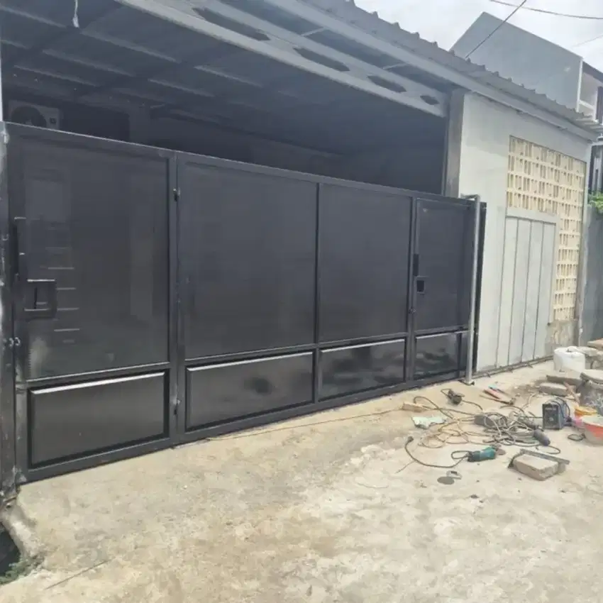Bengkel las Lampung tralis kanopi pintu pagar gerbang tangga