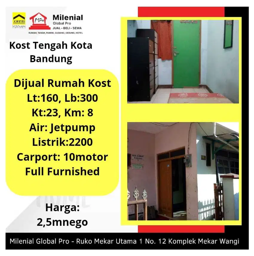DIJUAL RUMAH KOST Jalan MALEER Bandung    &gt;&gt;R