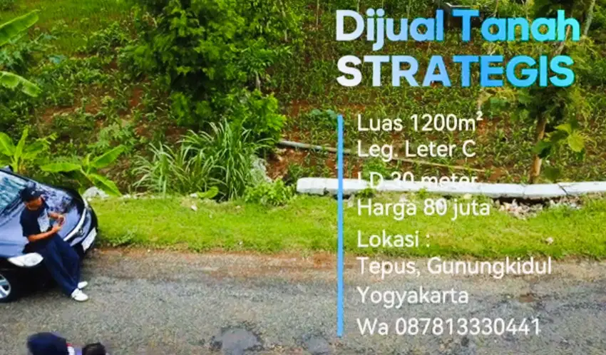DIJUAL TANAH MURAH, PINGGIR JALAN ARAH PANTAI LUAS 1200 M²