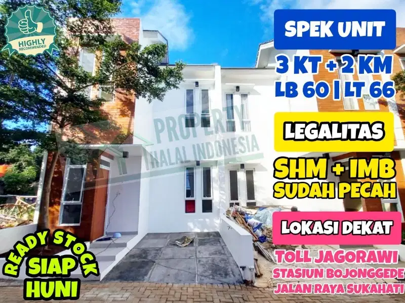 Jual Rumah Siap Huni SHM IMB KPR Tanpa Bank Sukahati Cibinong Bogor