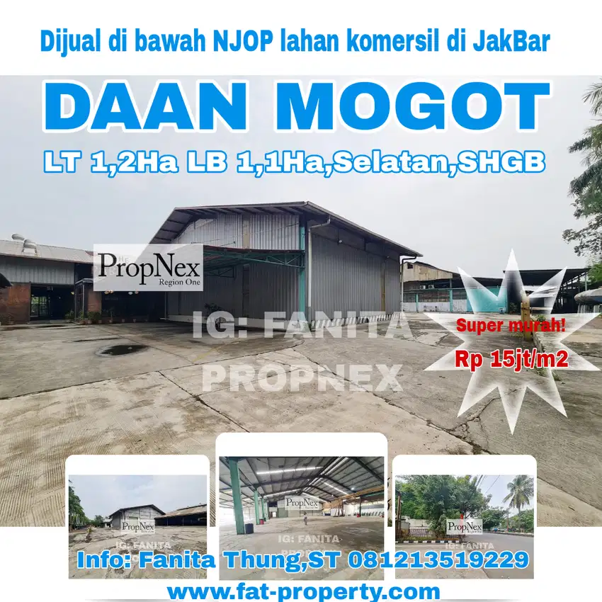 SUPER MURAH DIBAWAH NJOP Dijual lahan komersil di Jl Raya Daan Mogot,