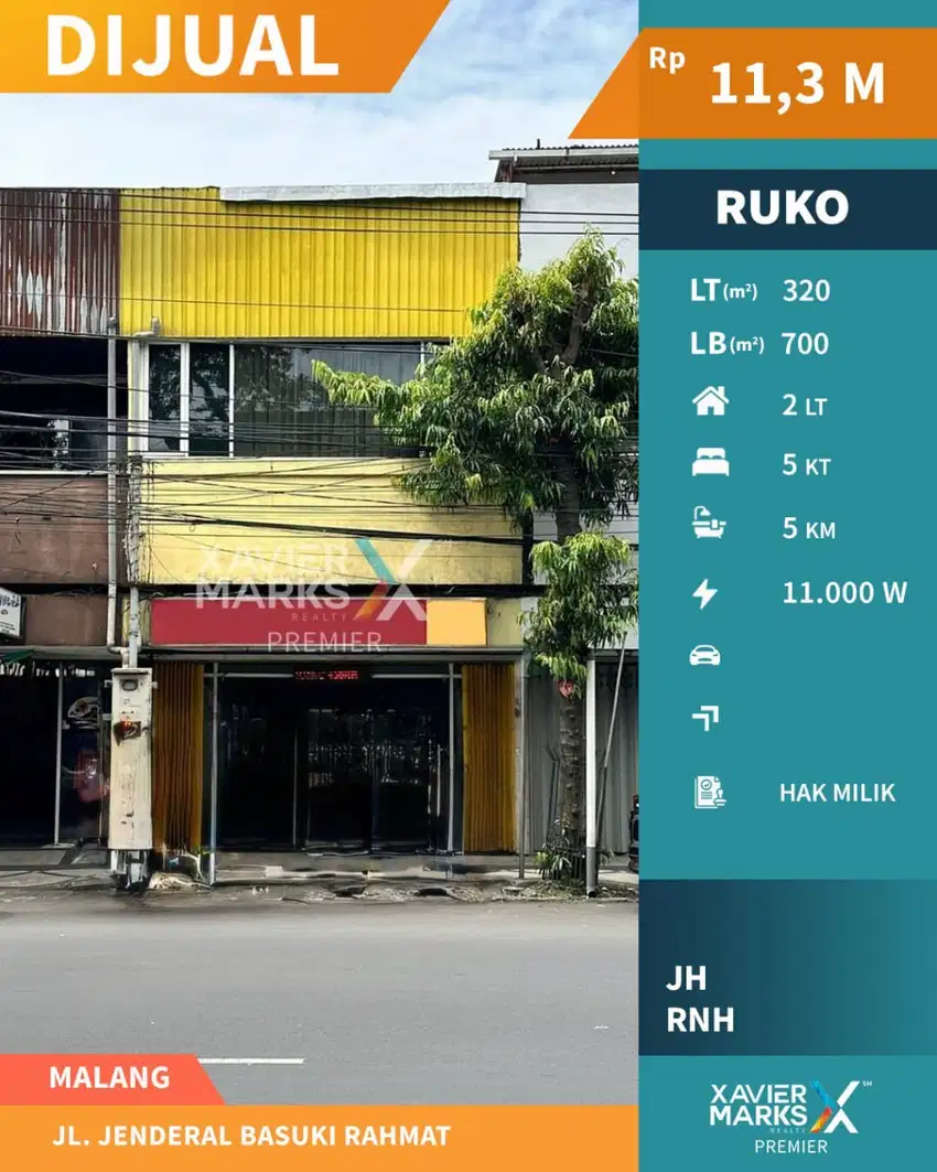 Dijual Ruko Super Strategis Kawasan Bisnis di Basuki Rahmat Malang