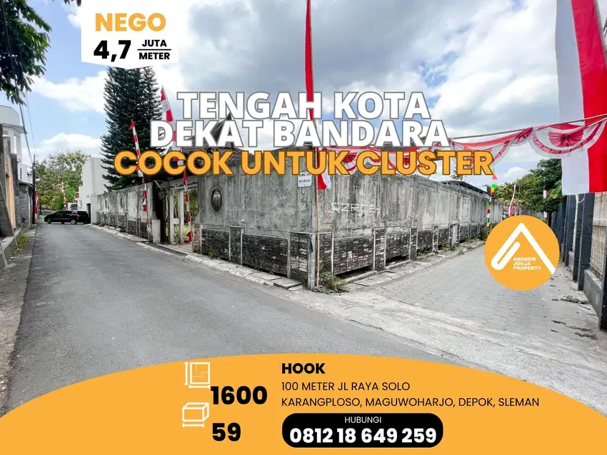 Tanah Tengah Kota Dekat Bandar Adisucpito Cocok Untuk Cluster