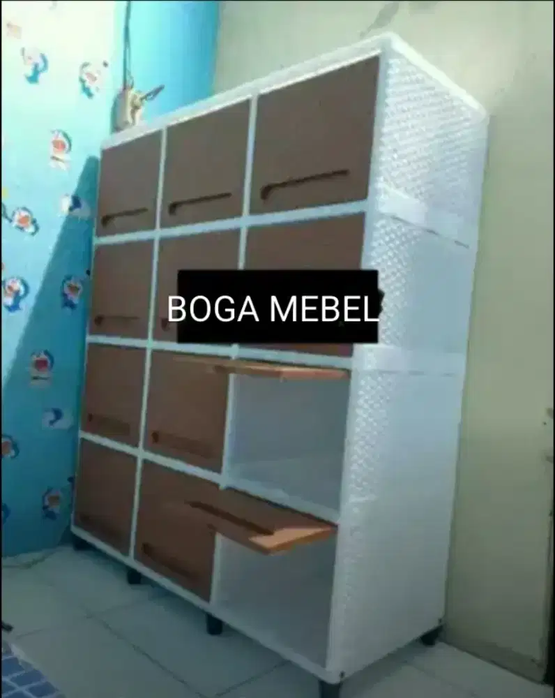 Lemari plastik club triple flip 4 susun 12 kotak