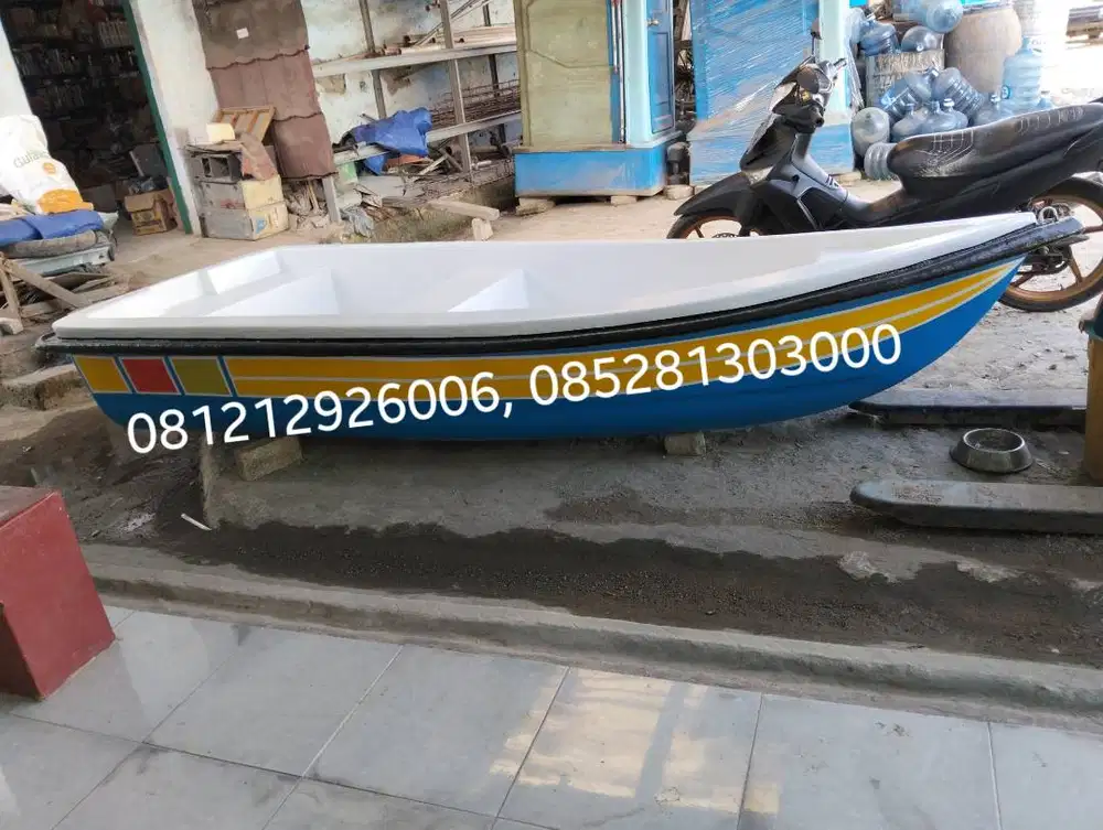 perahu sampan fiberglass siap kirim