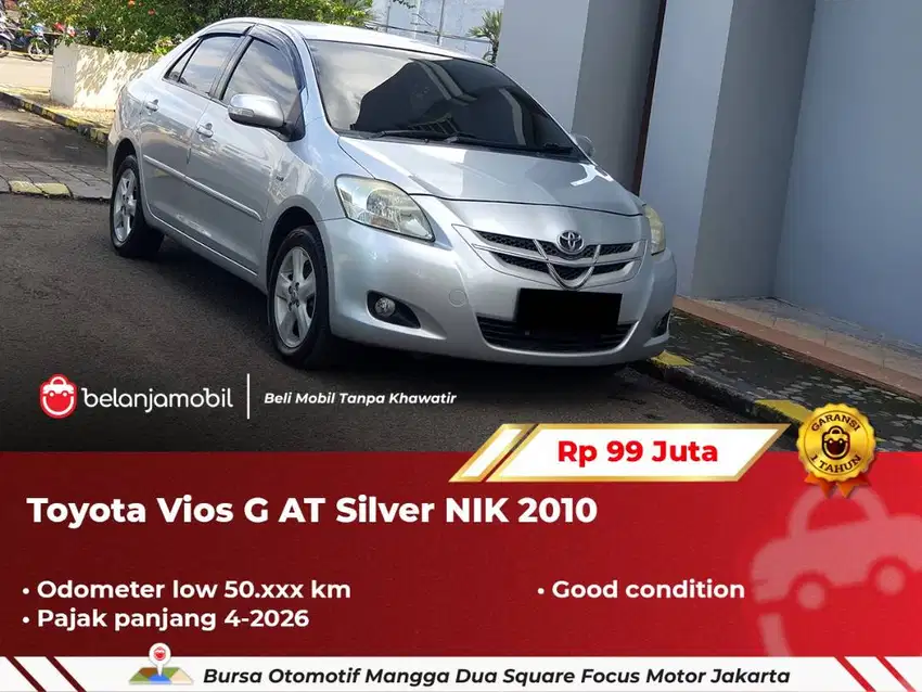 [ LOW KM 50RB ] Toyota Vios G AT Silver 2010/2011