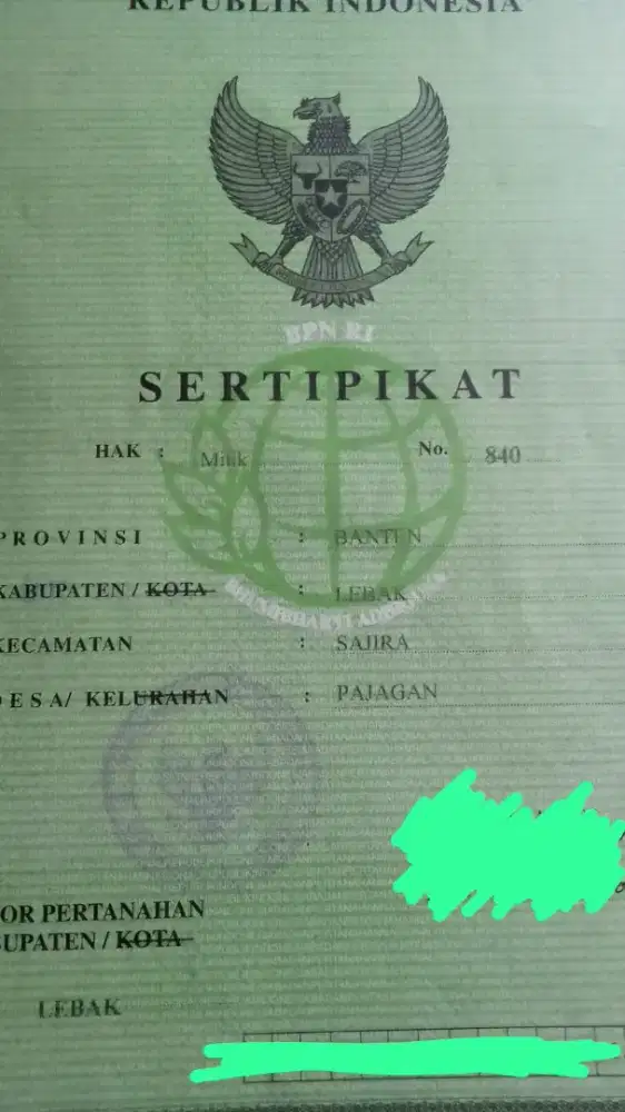 Dijual Tanah SHM 5.540 m2 Jalan Raya Cipanas, Ciuyah-Sajira-Lebak