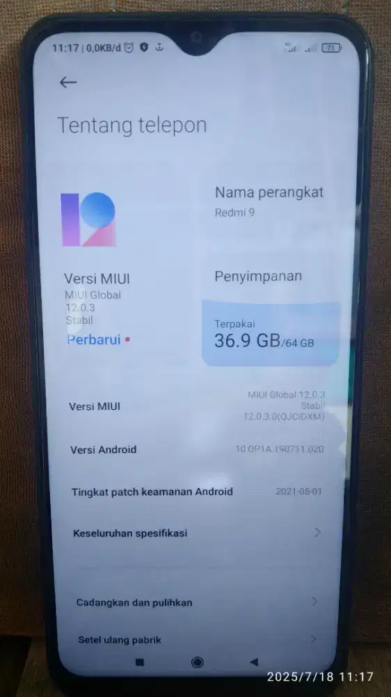 Redmi 9 RAM 4GB ROM 6GB