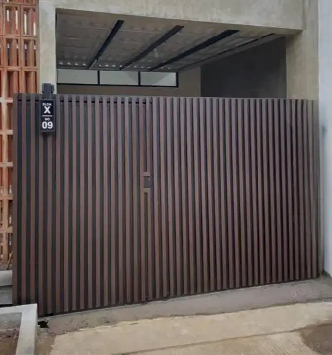 pagar wpc minimalis warna coklat murah