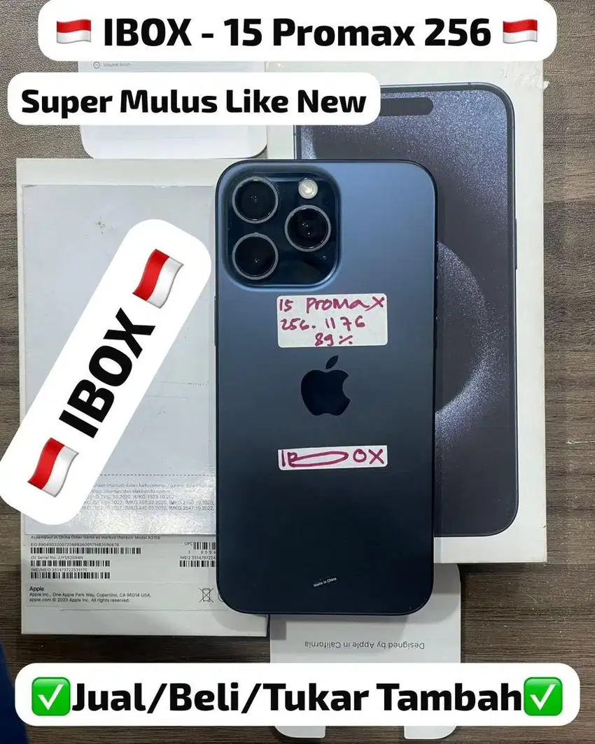 Iphone 15 Promax 256 Gb Blue Titanium Ibox resmi