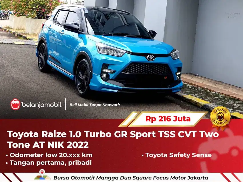 [ LOW KM ] Toyota Raize 1.0 Turbo GR Sport TSS AT Biru Hitam 2022 2023
