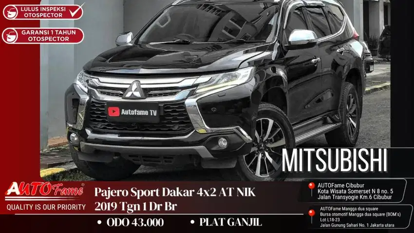 Mitsubishi Pajero Sport Dakar 4x2 AT NIK 2019 Tgn 1 Dr Br Black