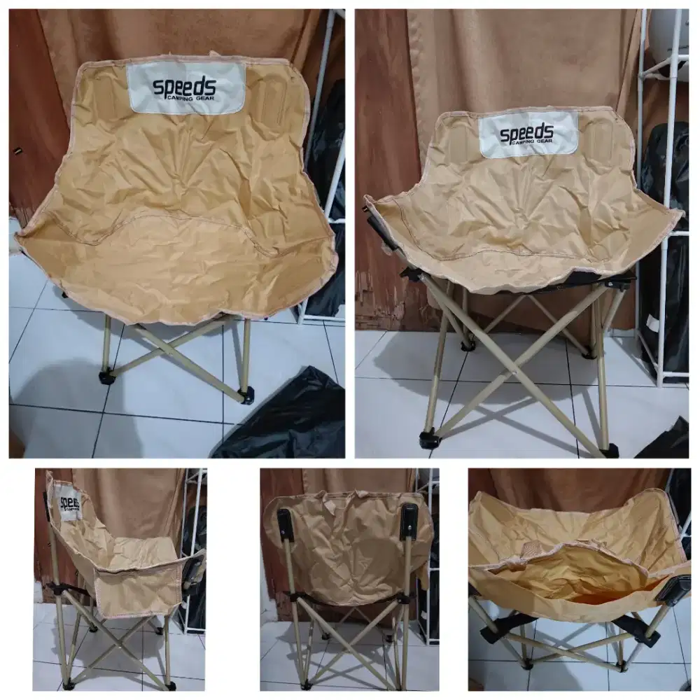 Kursi Lipat Bulat camping/mancing/gunung Merk Speeds UK.46x49x68cm