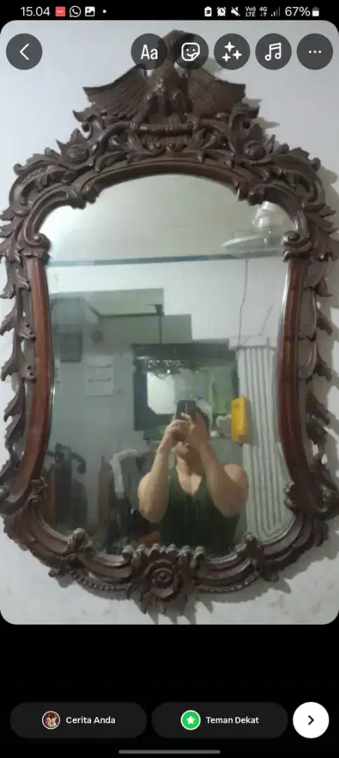 Cermin Kayu Jati Ukir