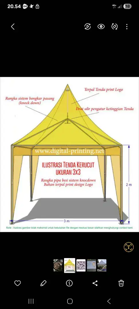Rangka tenda 3x3
