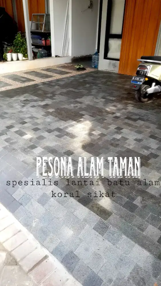 Carport batu alam andesit