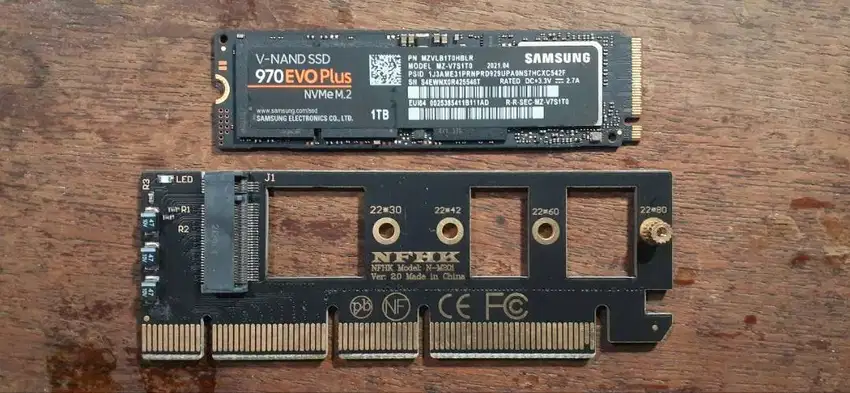 NVME SSD Samsung 970EvoPlus 1TB (PCIe 3.0) + PCIe to NVME Card/Adaptor