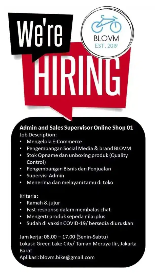 Dicari Admin Online Shop