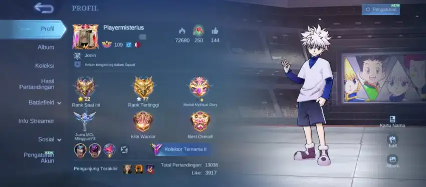 Akun ml(mobile legend)