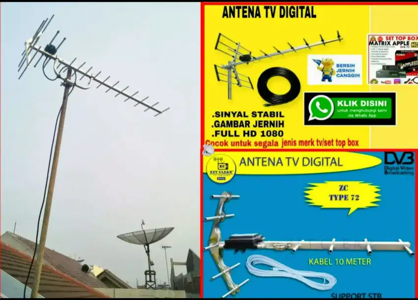Paket Pasang Sinyal Antena Outdoor Siaran Digital 48