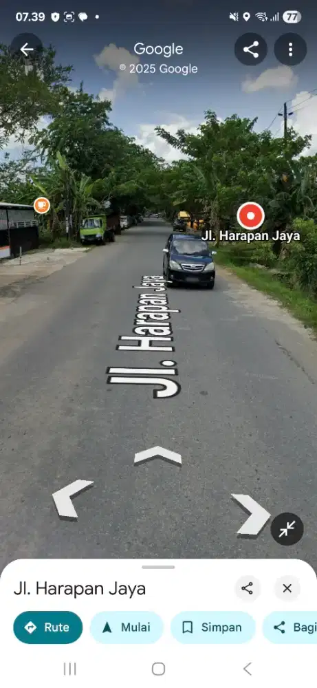 Tanah pinggir jalan harapan jaya kotabaru ukuran 25 x 57