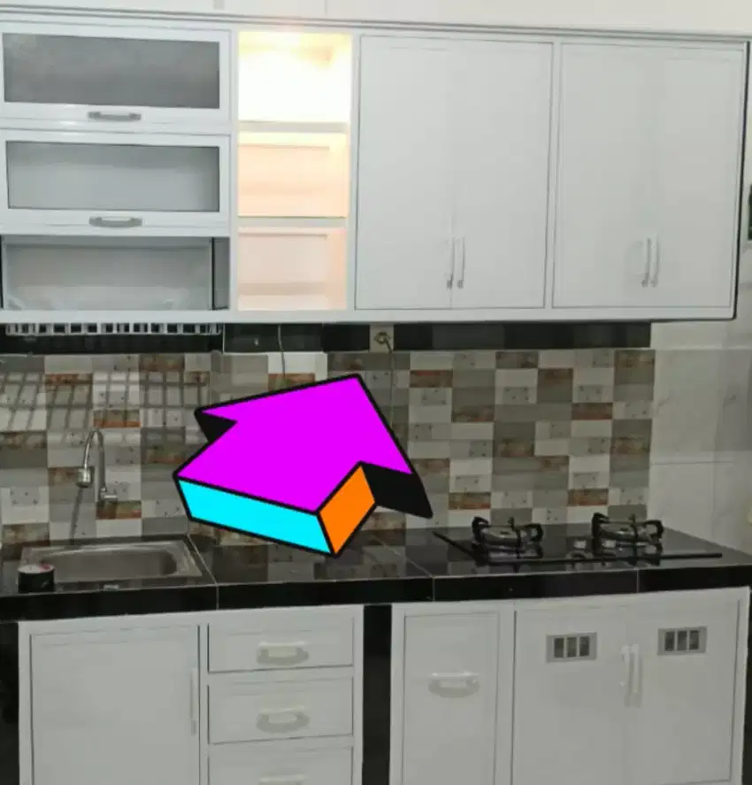 Kitchenset almunium acp composite panel ,anti rayap tahan air / jktg