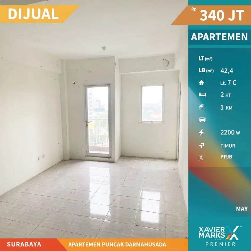 Dijual Apartemen Puncak Darmahusada Surabaya 2BR City View