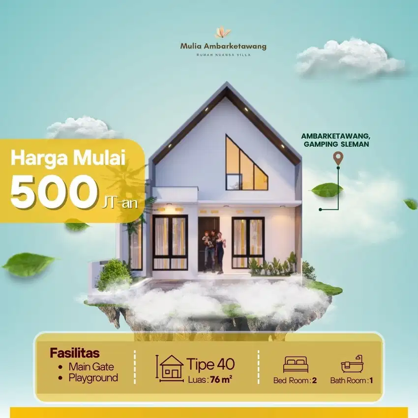 Rumah 500 Jutaan Jogja Siap Huni Dekat Kampus UMY Dalam Cluster