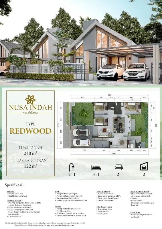 Rumah 1 lantai desain mewah di kota Bogor
