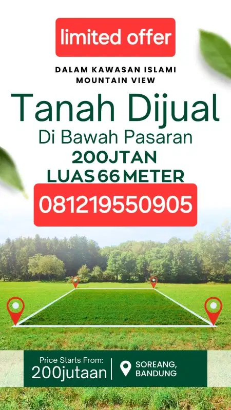 Jual Tanah view mountain daerah Bandung