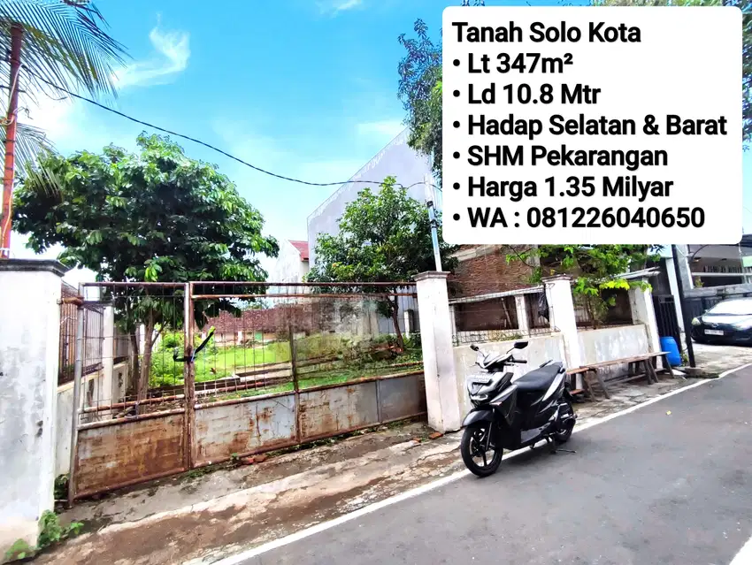 Jual Tanah Siap Bangun Area Tipes Solo, Dekat Laweyan, Solo Baru
