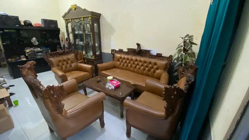 Sofa 1 set bangku panjang 3 bangku single 1 meja